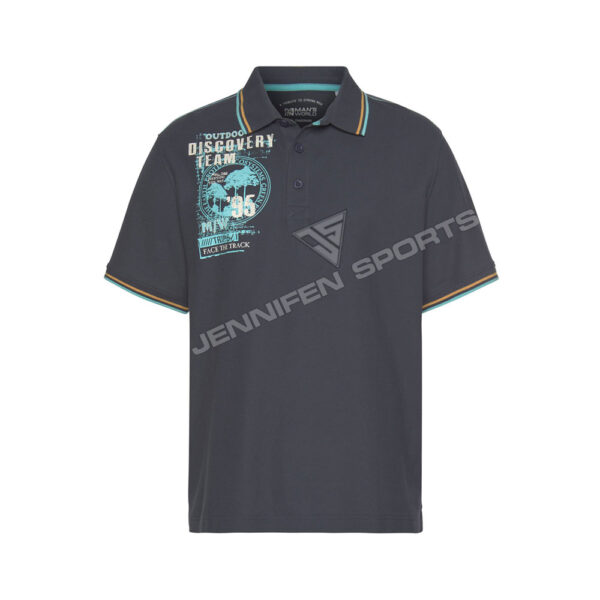 MEN'S 100% COTTON FABRIC SHORT SLEEVE POLO T-SHIRT DIGITAL PRINTING ON CHEST JS-PS-25
