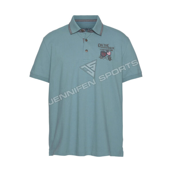MEN’S 100% COTTON FABRIC SHORT SLEEVE POLO T-SHIRT EMBROIDERY LOGO ON CHEST JS-PS-36